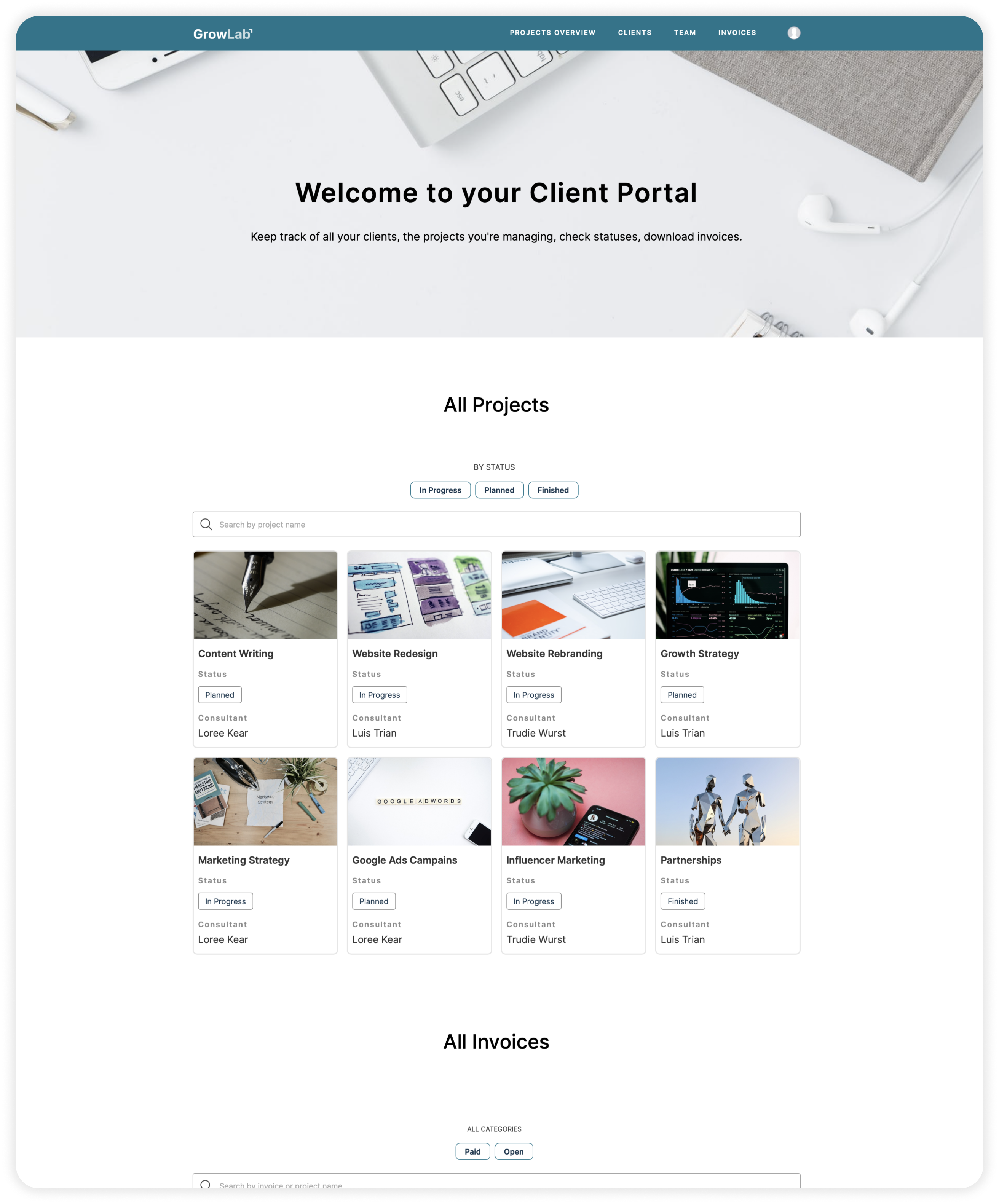 client portal built on softr