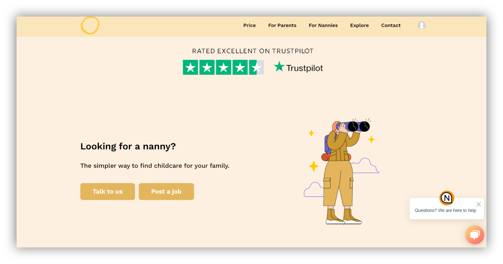 nanny network homepage