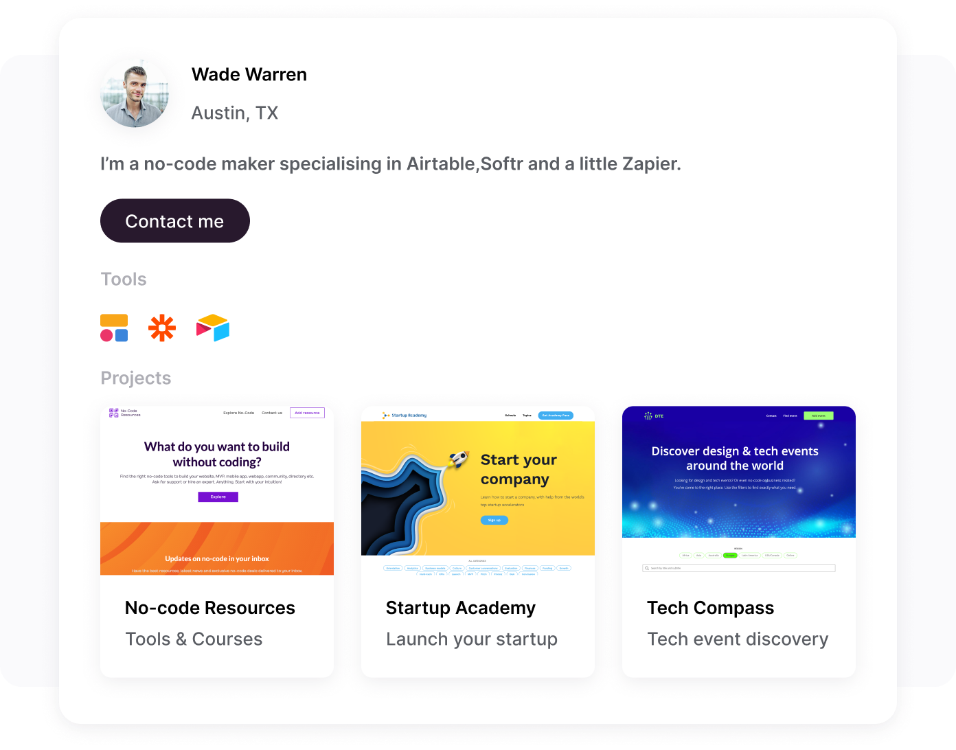 user profile