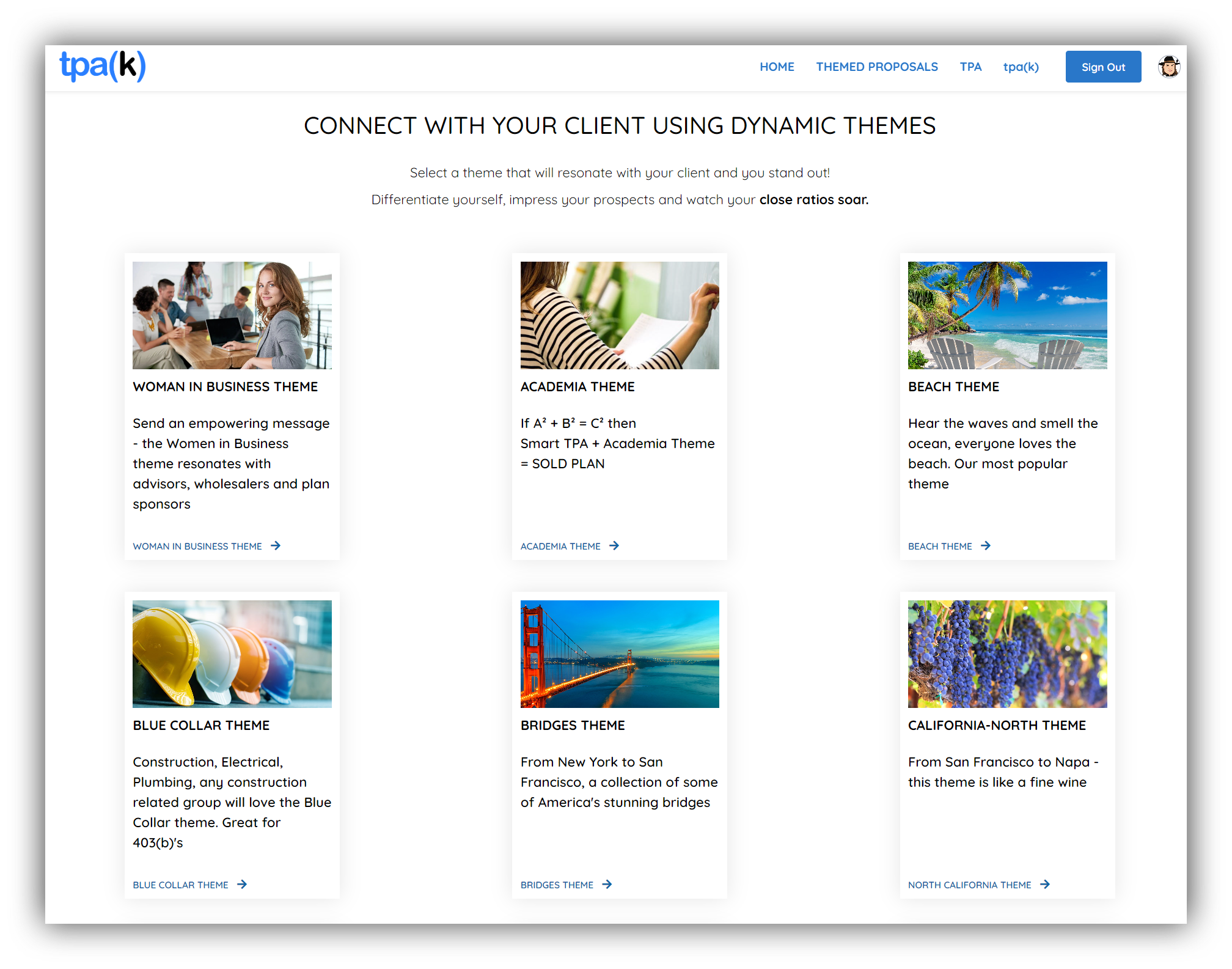 choosing theme for the platform